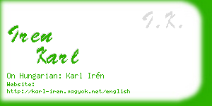 iren karl business card